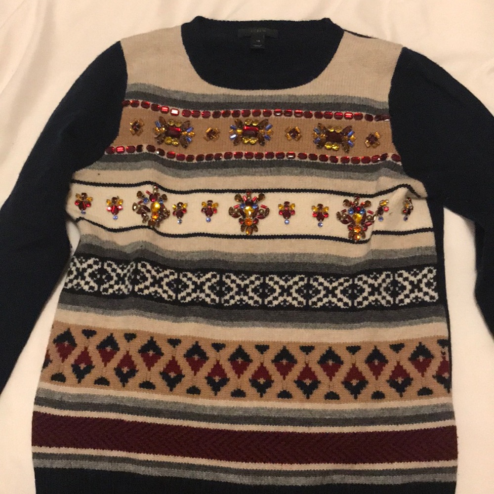 J.Crew Jeweled Wool Sweater